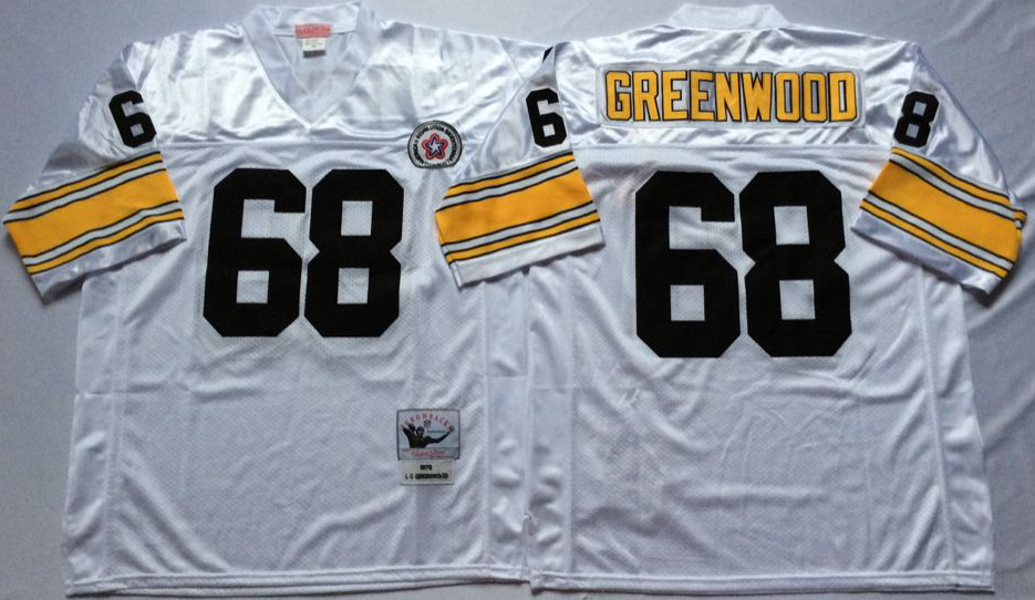 Steelers 68 L.C. Greenwood White Throwback Jersey