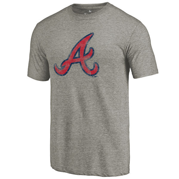 Atlanta Braves Distressed Team Tri Blend T-Shirt Ash