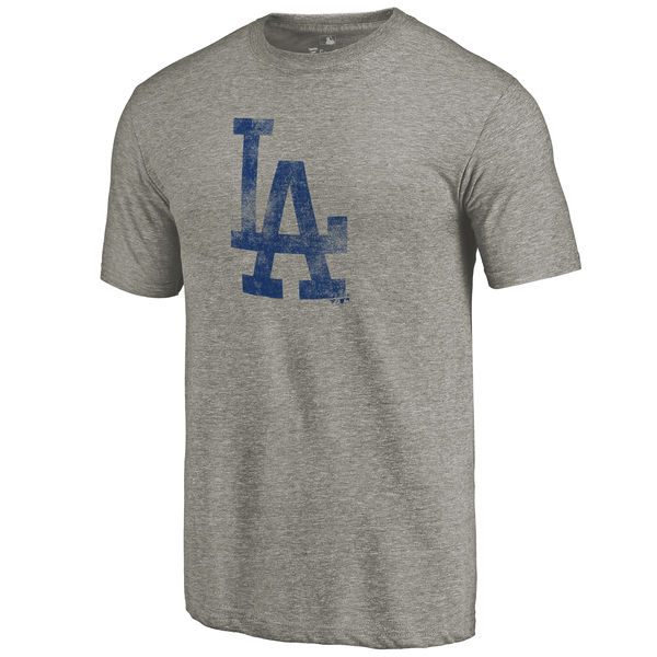 Los Angeles Dodgers Distressed Team Tri Blend T-Shirt Ash