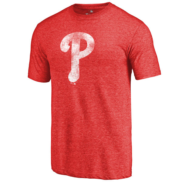 Philadelphia Phillies Distressed Team Tri Blend T-Shirt Red
