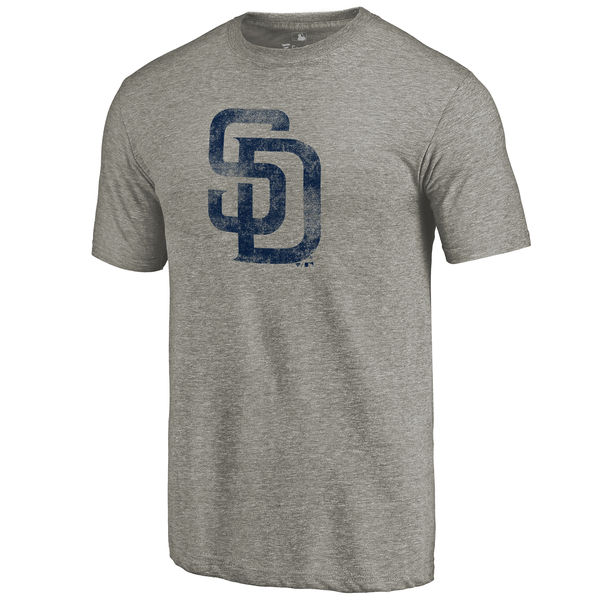 San Diego Padres Distressed Team Tri Blend T-Shirt Ash