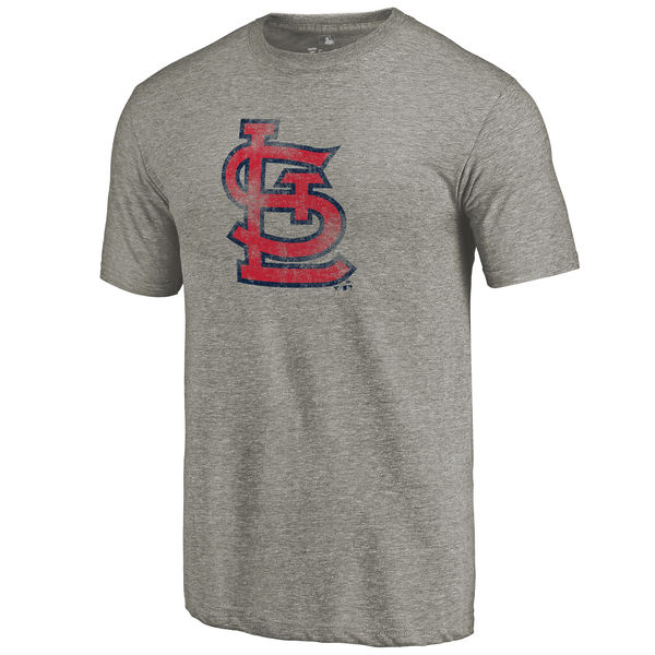 St. Louis Cardinals Distressed Team Tri Blend T-Shirt Ash