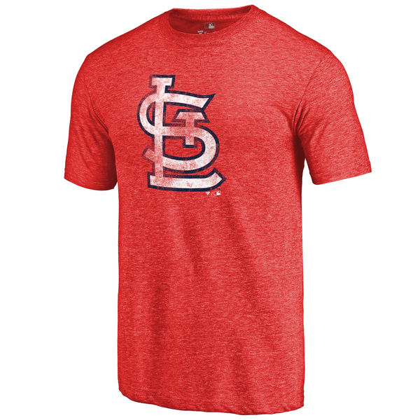 St. Louis Cardinals Distressed Team Tri Blend T-Shirt Red