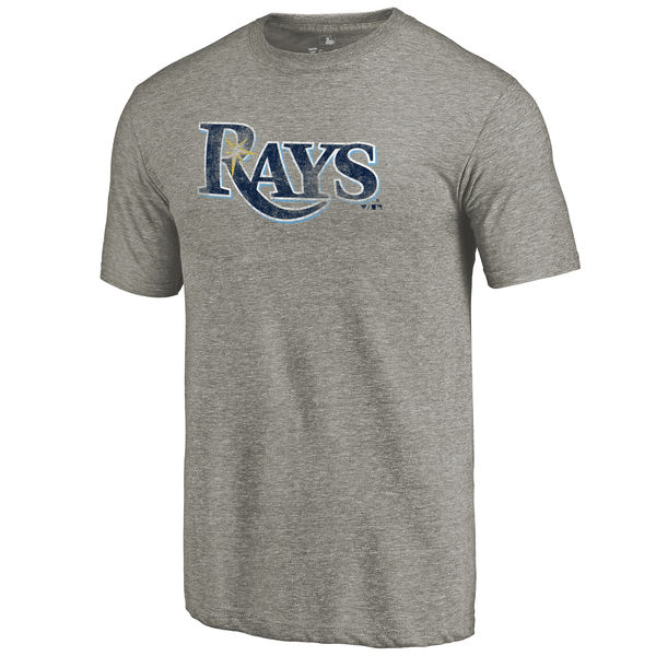 Tampa Bay Rays Distressed Team Tri Blend T-Shirt Ash