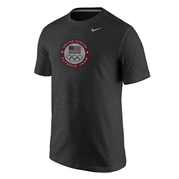 Team USA Nike Logo Tri Blend T-Shirt Heathered Black