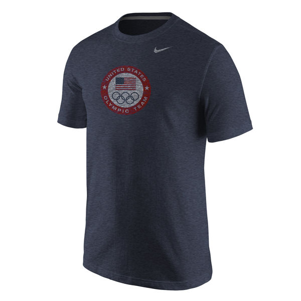 Team USA Nike Logo Tri Blend T-Shirt Heathered Navy