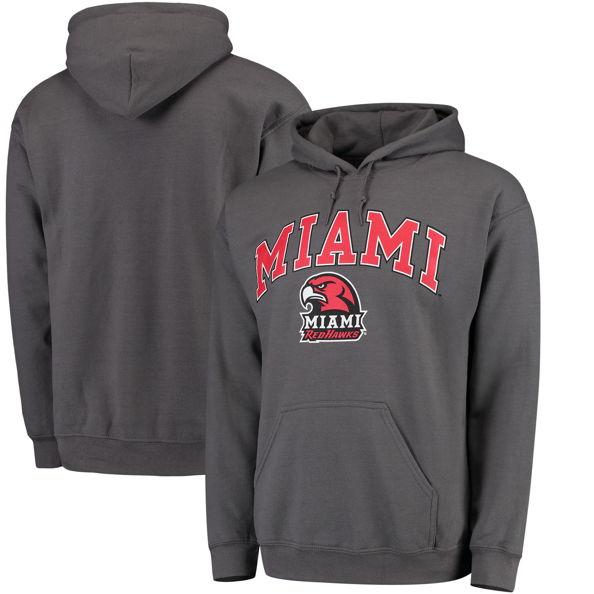 Miami University RedHawks Charcoal Campus Pullover Hoodie