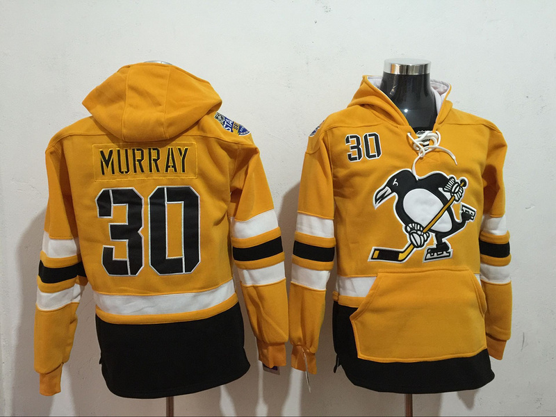 Penguins 30 Matt Murray Yellow All Stitched Hooded Sweatshirt