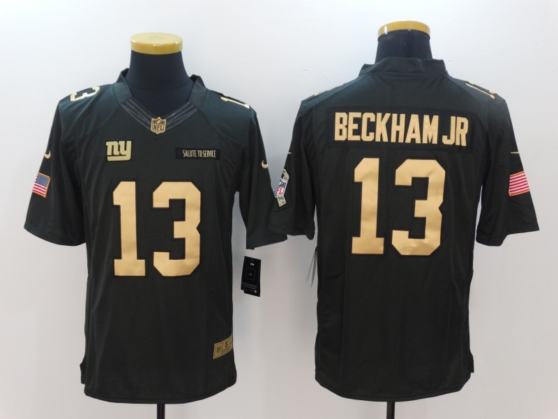 Nike Giants 13 Odell Beckham Jr Anthracite Gold Limited Jersey