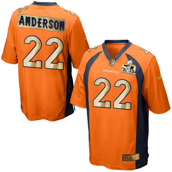 Nike Broncos 22 C.J. Anderson Orange Super Bowl 50 Champions Limited Jersey