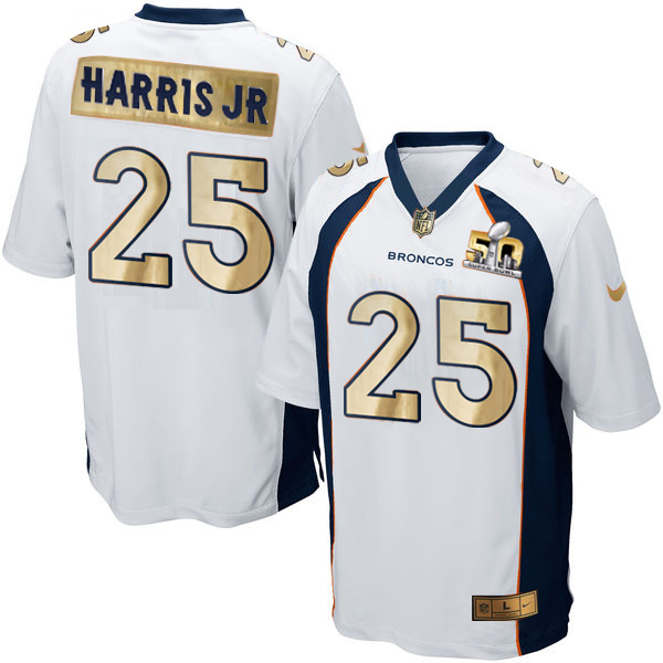 Nike Broncos 25 Chris Harris Jr White Super Bowl 50 Champions Limited Jersey