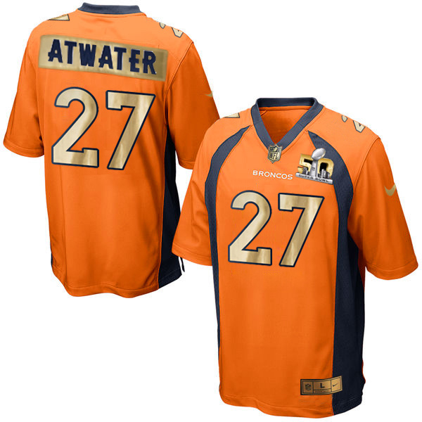 Nike Broncos 27 Steve Atwater Orange Super Bowl 50 Champions Limited Jersey