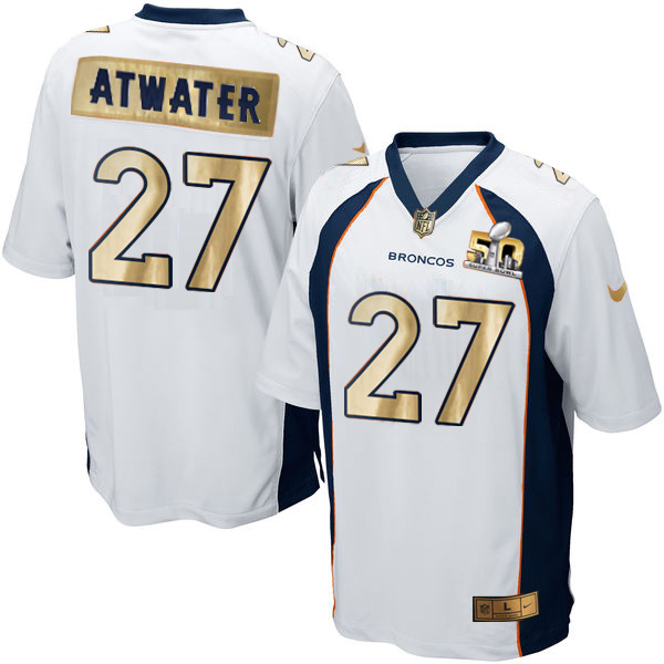 Nike Broncos 27 Steve Atwater White Super Bowl 50 Champions Limited Jersey