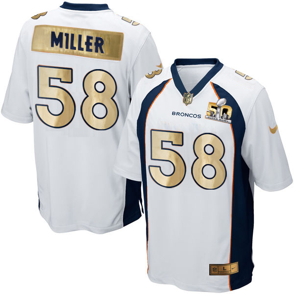 Nike Broncos 58 Von Miller White Super Bowl 50 Champions Limited Jersey