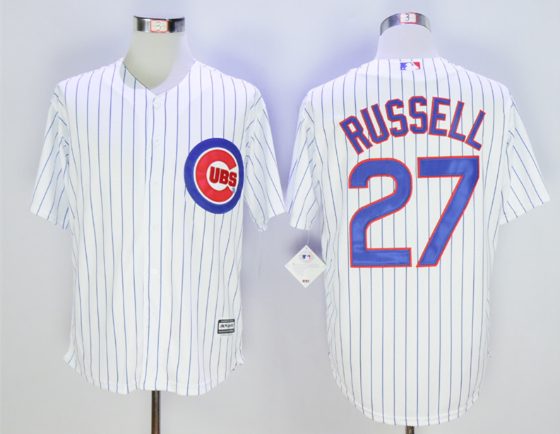 Cubs 27 Addison Russell White New Cool Base Jersey