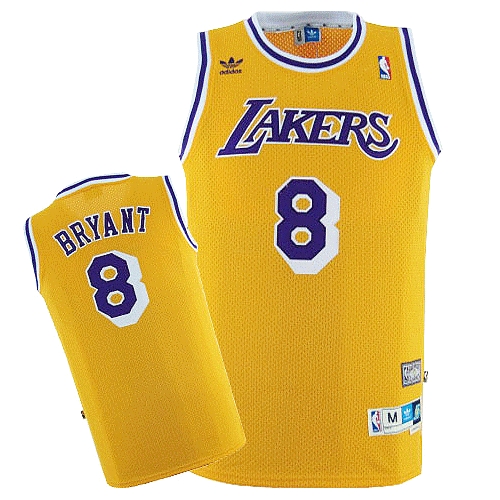 Lakers 8 Kobe Bryant Yellow Hardwood Classics Jersey