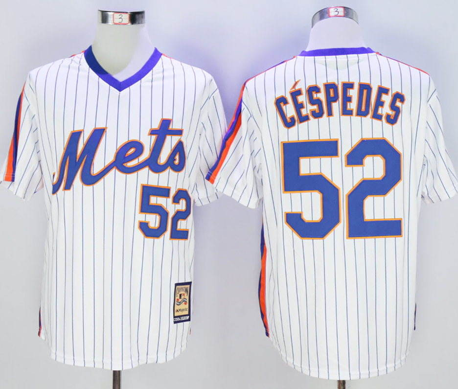 Mets 52 Yoenis Cespedes White Cool Base Cooperstown Collection Jersey