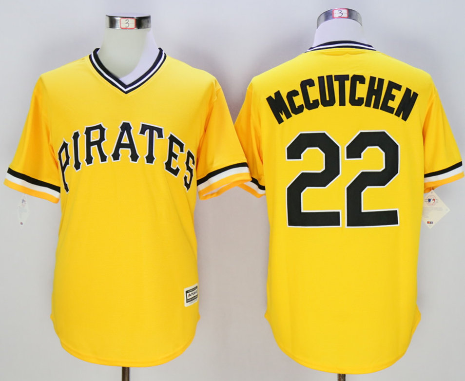 Pirates 22 Andrew McCutchen Gold New Cool Base Jersey