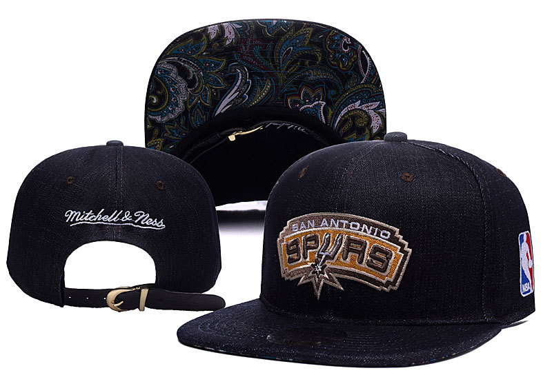 Spurs Team Logo Black M & N Adjustable Hat YD2
