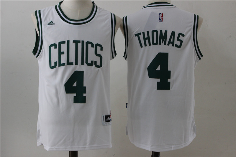 Celtics 4 Isaiah Thomas White Swingman Jersey