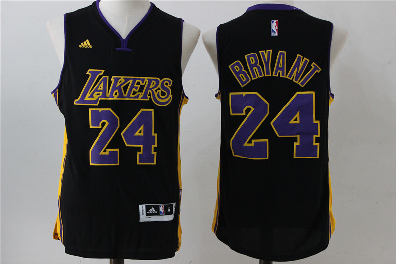 Lakers 24 Kobe Bryant Black Swingman Jersey