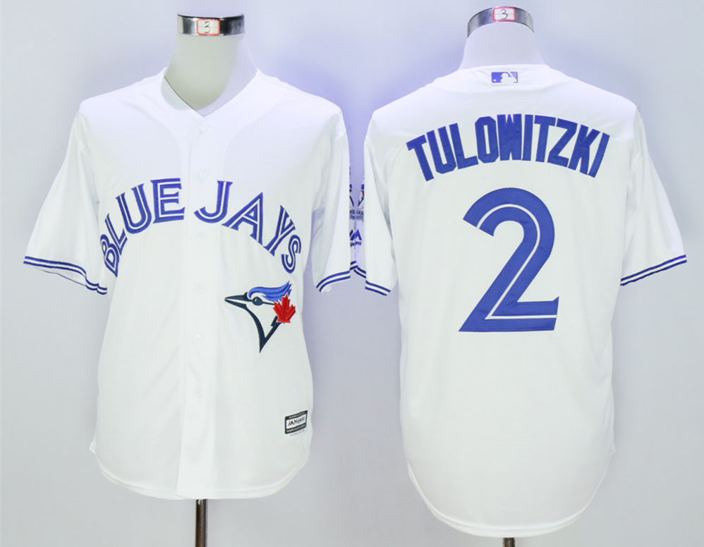 Blue Jays 2 Troy Tulowitzki White 40th Anniversary New Cool Base Jersey