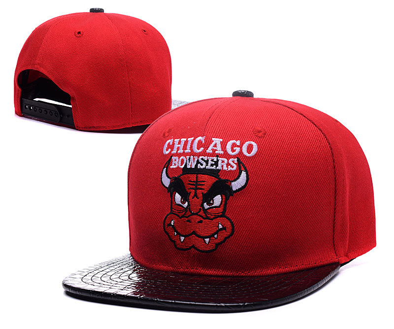 Bulls Cartoon Logo Red Adjustable Hat LH