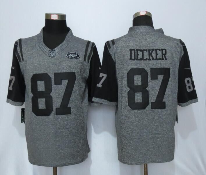 Nike Jets 87 Eric Decker Gray Gridiron Gray Limited Jersey