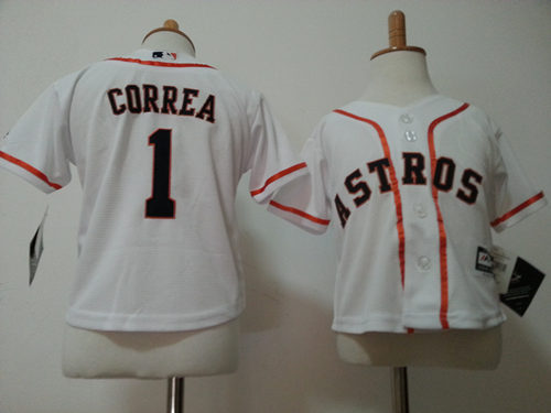 Astros 1 Carlos Correa White Toddler New Cool Base Jersey
