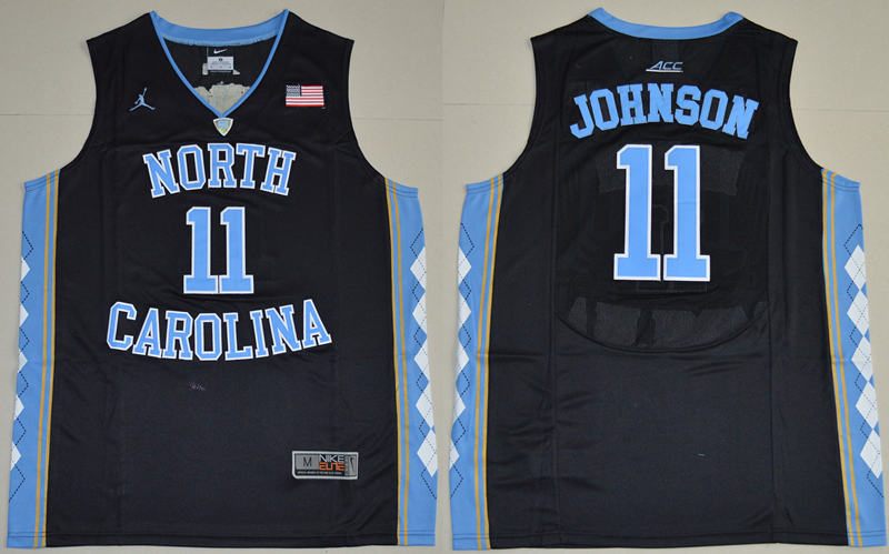 North Carolina Tar Heels 11 Brice Johnson Black College Basketball Jersey