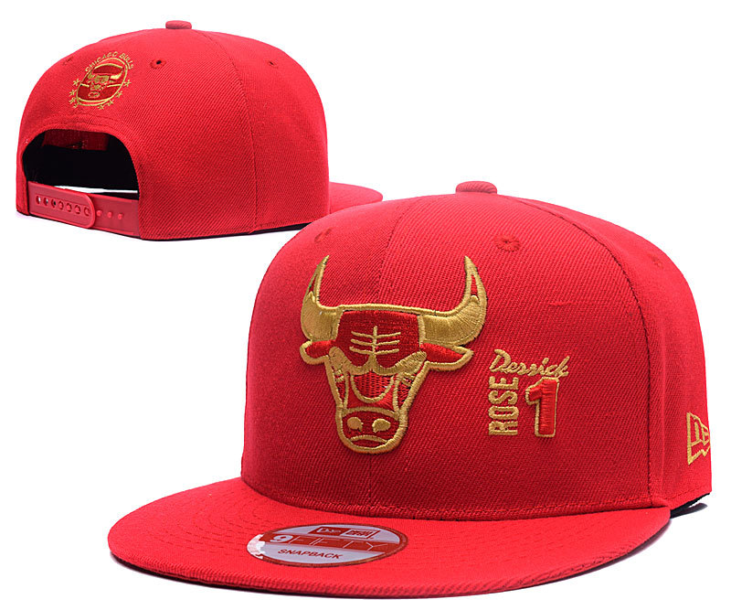 Bulls 1 Derrick Rose Red Adjustable Hat LH