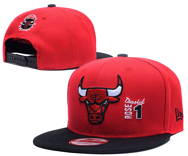 Bulls 1 Derrick Rose Red Adjustable Hat LH2