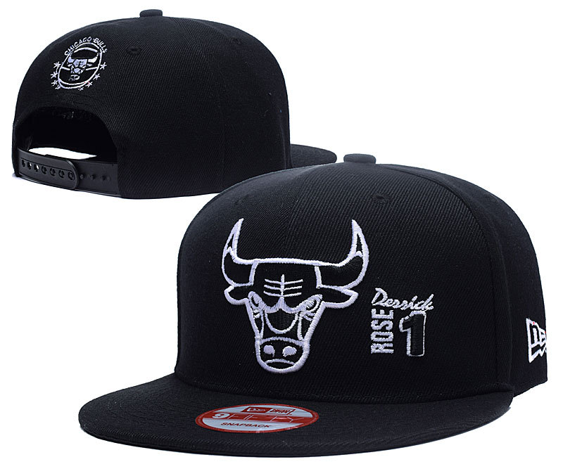 Bulls Derrick Rose Black Adjustable Hat LH