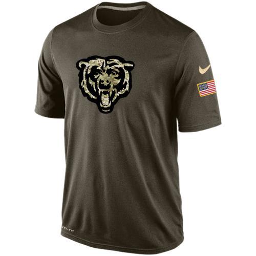 Bears Team Logo Olive Salute To Service Men's T Shirt