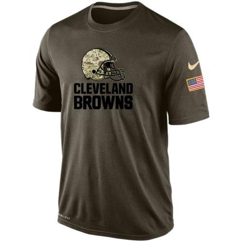 Browns Team Logo Olive Salute To Service Men's T Shirt