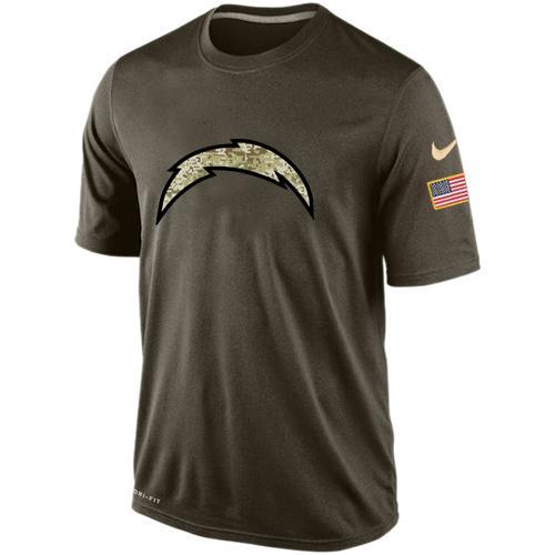 Chargers Team Logo Olive Salute To Service Men's T Shirt