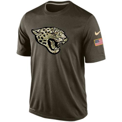 Jaguars Team Logo Olive Salute To Service Men's T Shirt