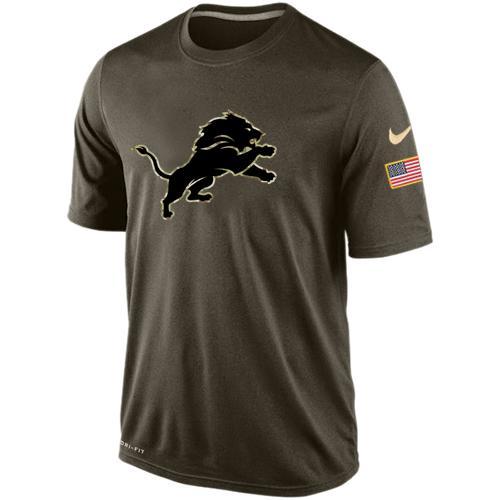 Lions Team Logo Olive Salute To Service Men's T Shirt