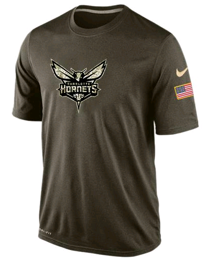 Nike Charlotte Hornets Olive Salute To Service Men's Dri-Fit T-Shirt