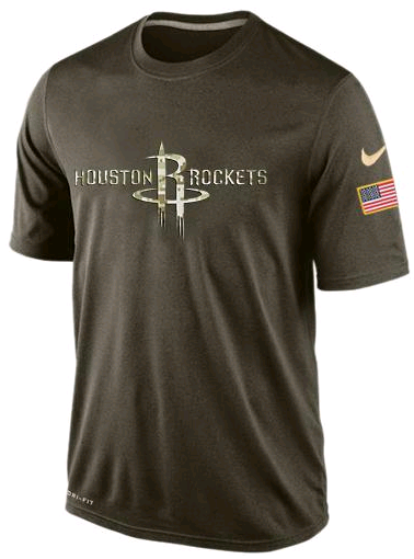 Nike Houston Rockets Olive Salute To Service Men's Dri-Fit T-Shirt