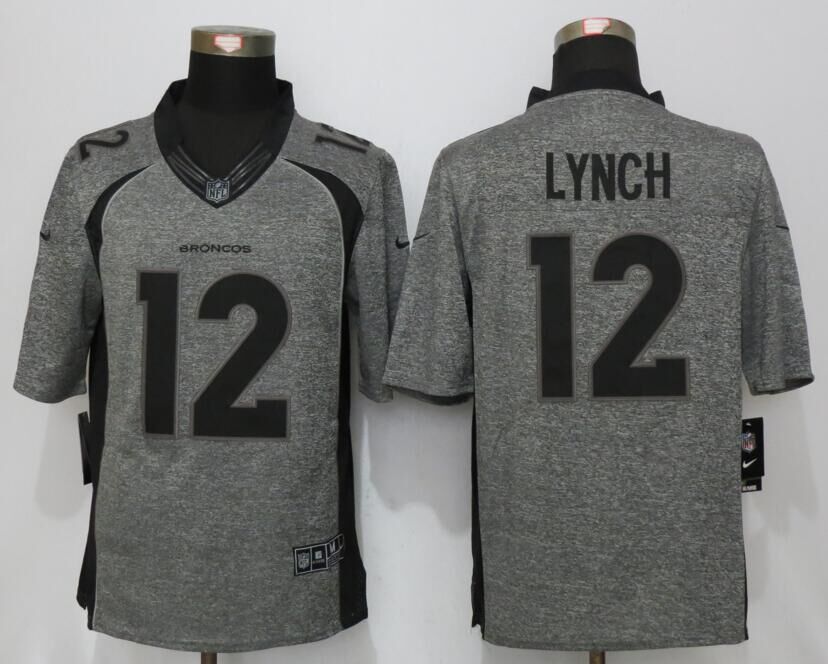 Nike Broncos 12 Paxton Lynch Gray Gridiron Gray Limited Jersey