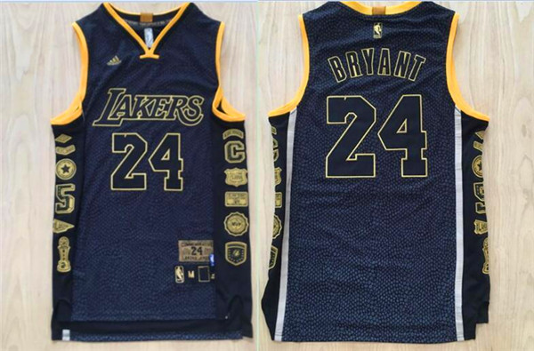 Lakers 24 Kobe Bryant Black Retirement Commemorative Swingman Jersey