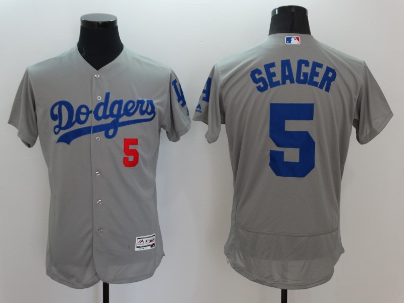 Dodgers 5 Corey Seager Grey Flexbase Jersey