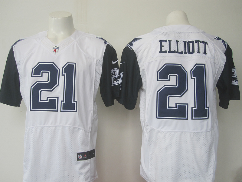 Nike Cowboys 21 Ezekiel Elliott White Color Rush Elite Jersey