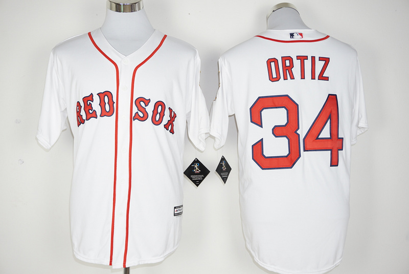 Red Sox 34 David Ortiz White New Cool Base Jersey