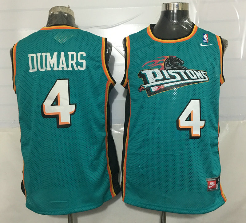 Pistons 4 Joe Dumas Teal Nike Stitched Jersey