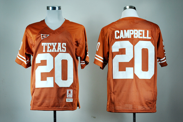 Texas Longhorns 20 Earl Campbell Orange College Jersey