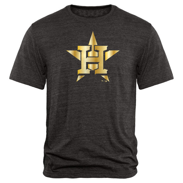 Houston Astros Fanatics Apparel Gold Collection Tri Blend T-Shirt Black