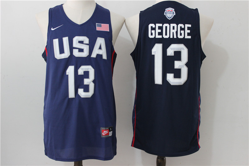 USA Basketball 13 Paul George Royal Nike Rio Elite Stitched Jersey