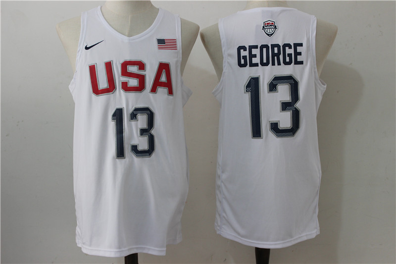USA Basketball 13 Paul George White Nike Rio Elite Stitched Jersey